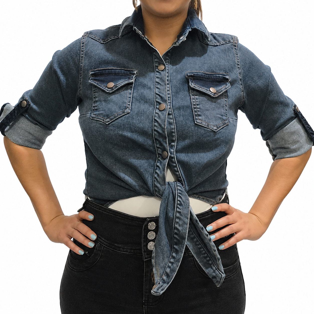 VYKA Camisa larga de mezclilla de manga larga y estilo informal para mujer, adecuada para chaqueta de mezclilla de invierno, estilo vaquero, color gris