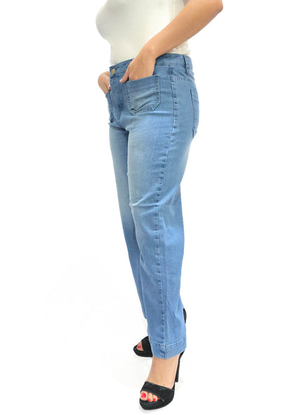 Mary Estefan Jeans de pierna recta estilo jogger para mujer de todo el año