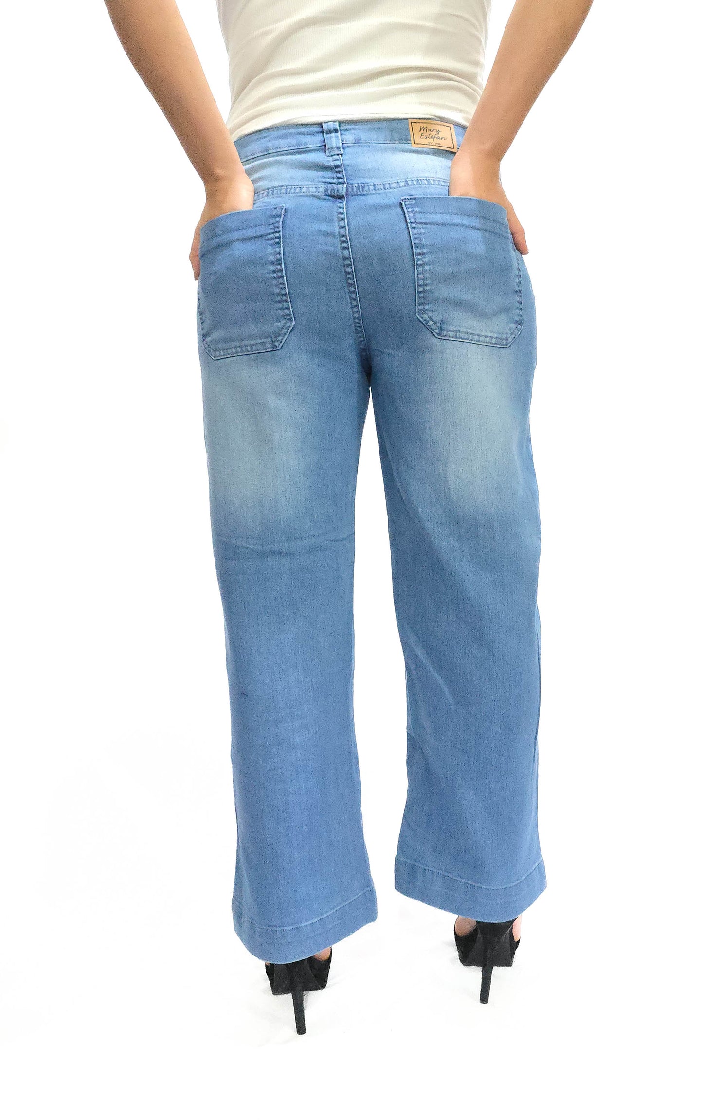 Mary Estefan Jeans de pierna recta estilo jogger para mujer de todo el año