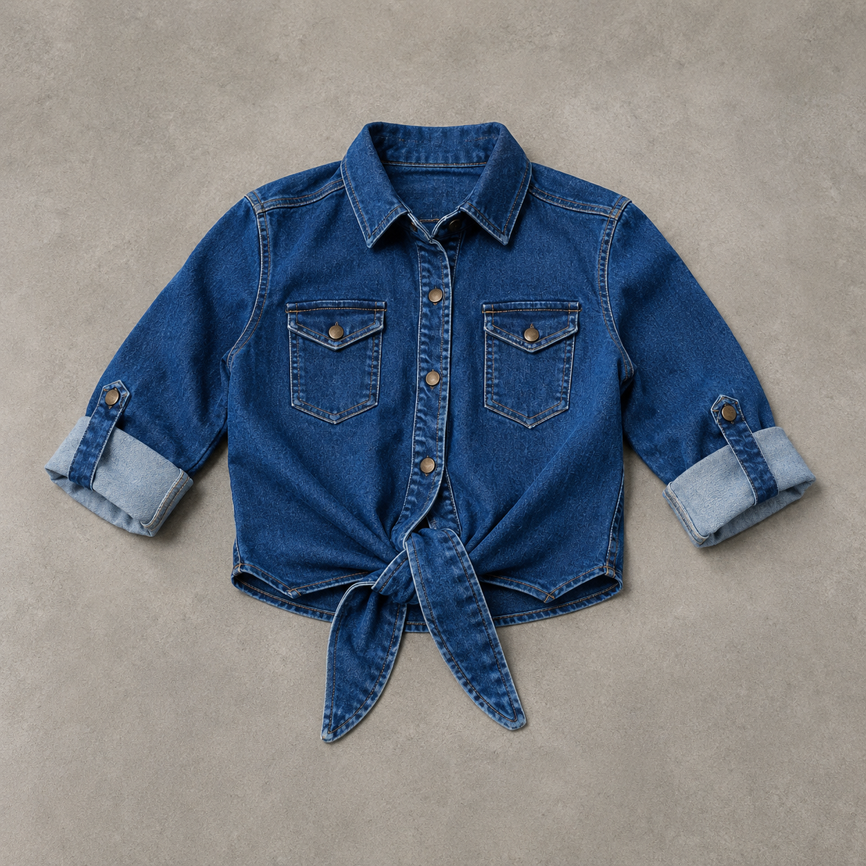 VYKA Camisa larga de mezclilla de manga larga y estilo informal para mujer, adecuada para chaqueta de mezclilla de invierno, estilo vaquero, color azul marino