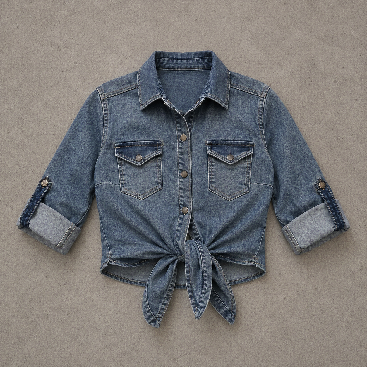VYKA Camisa larga de mezclilla de manga larga y estilo informal para mujer, adecuada para chaqueta de mezclilla de invierno, estilo vaquero, color gris