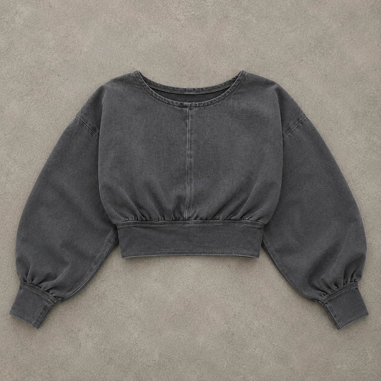 VYKA Crop top de mezclilla de manga larga y estilo informal para mujer, adecuada para top de mezclilla de invierno, estilo chic, color gris